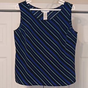 #123 3/$18 - Studio I Black/Blue Tank Top Size 10